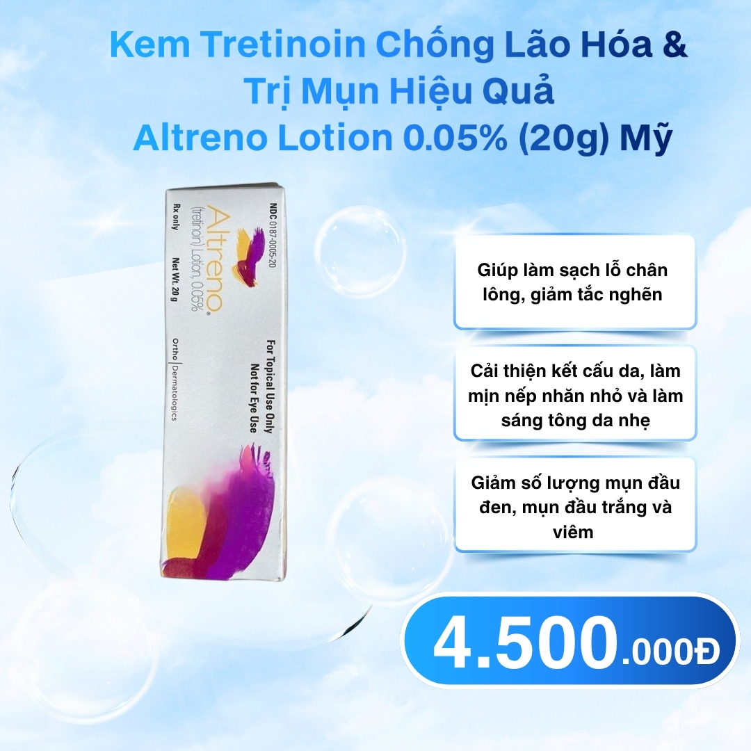 Kem Tretinoin Chống Lão Hóa & Trị Mụn Hiệu Quả Altreno Lotion 0.05% (20g) Mỹ
