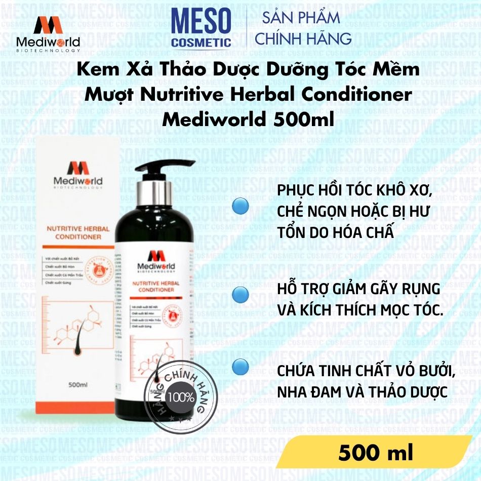 Kem Xả Giảm Xơ Rối, Dưỡng Tóc Mềm Mượt Nutritive Herbal Conditioner Mediworld