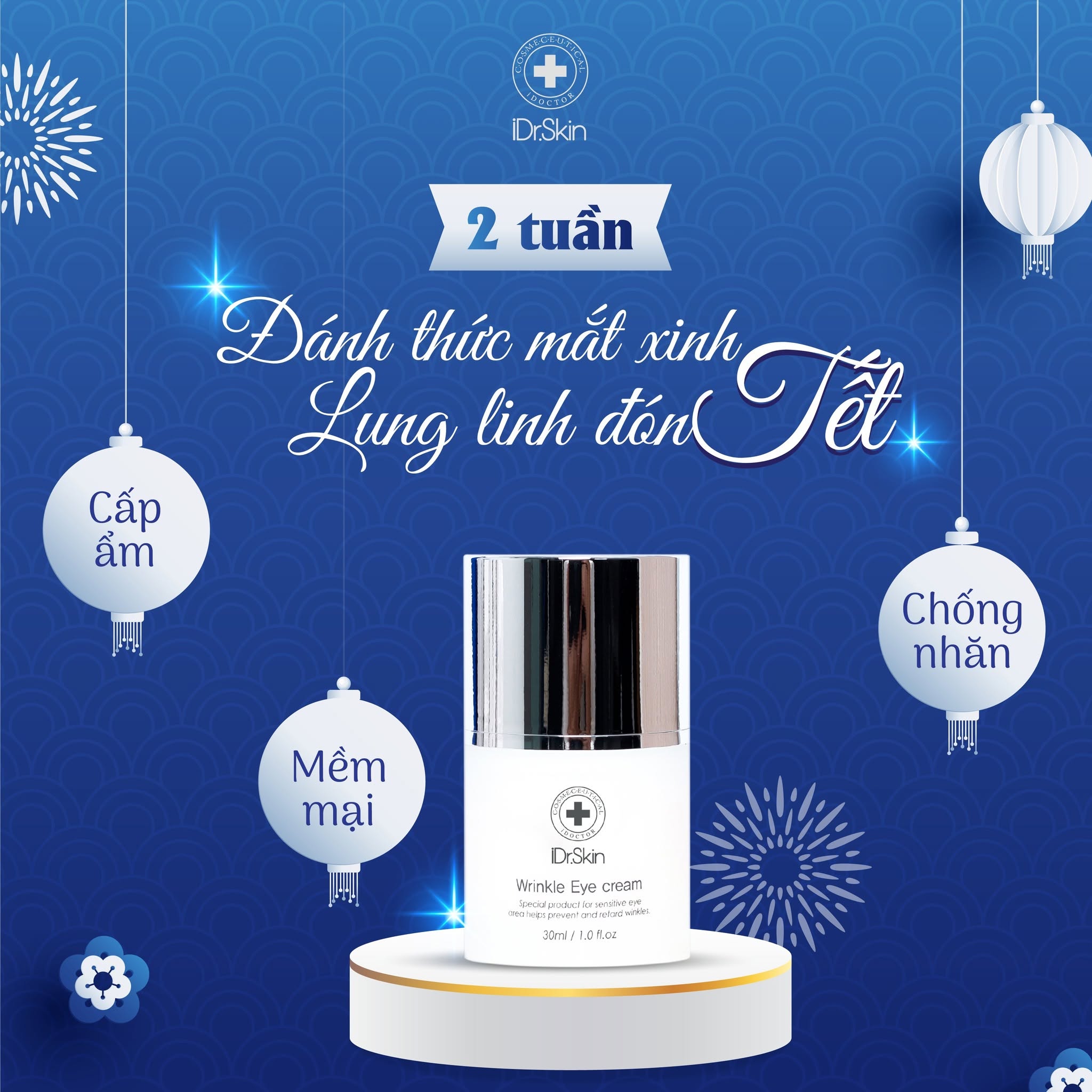 Kem Xóa Nhăn Mờ Thâm, Dưỡng Da Vùng Mắt iDr.Skin Wrinkle Eye Cream