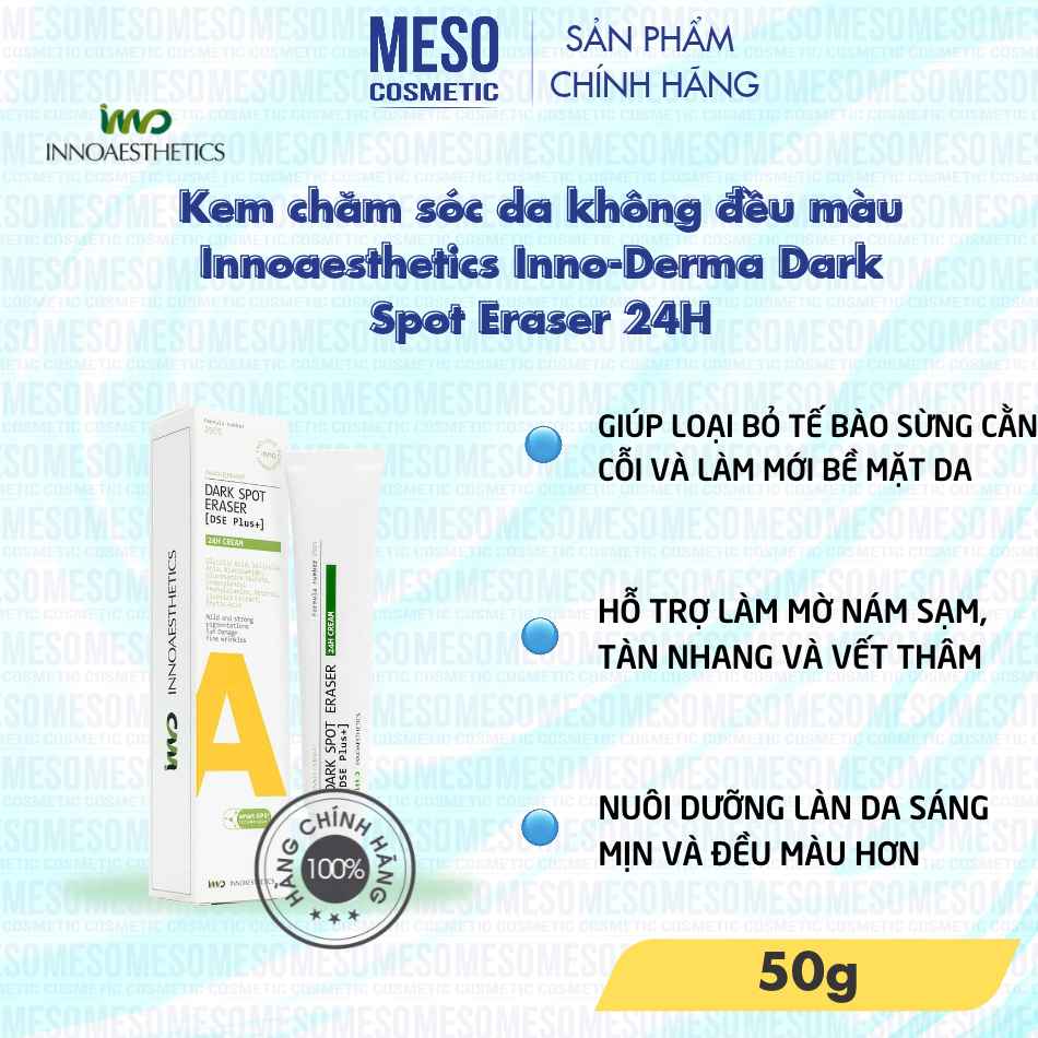 Kem chăm sóc da không đều màu Innoaesthetics Inno-Derma Dark Spot Eraser 24H