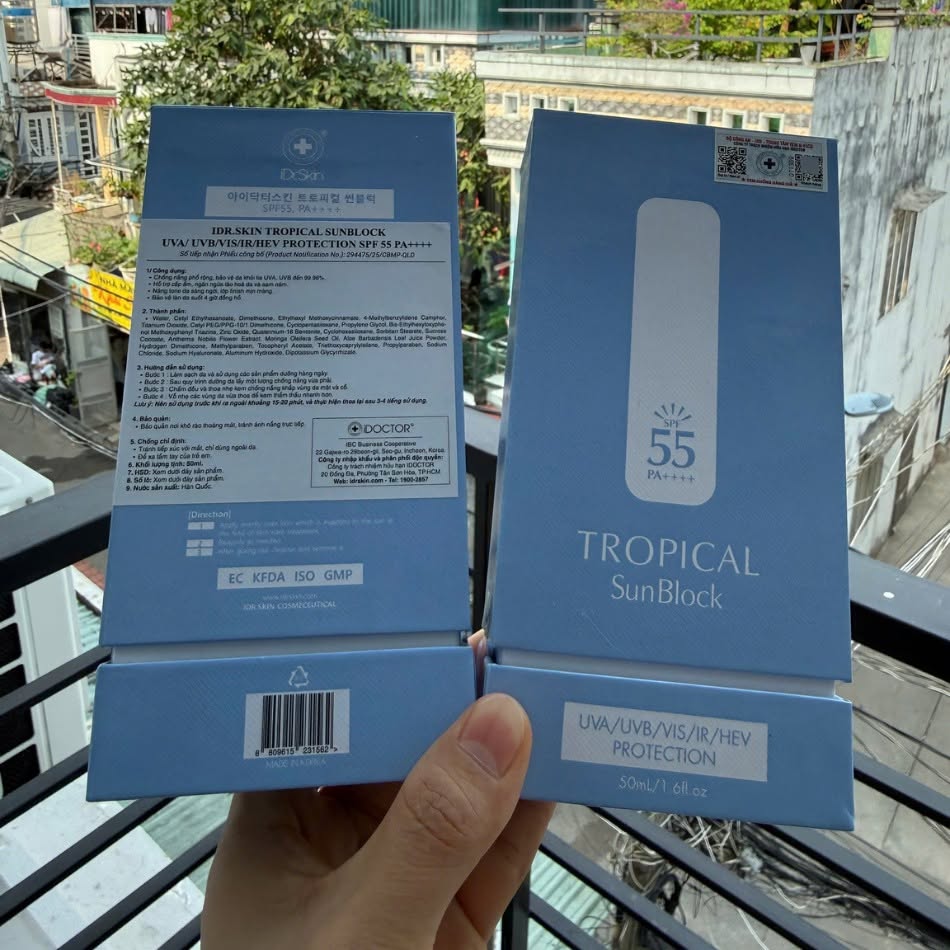 Kem chống nắng phổ rộng Idr.skin Tropical Sunblock SPF 55 PA++++