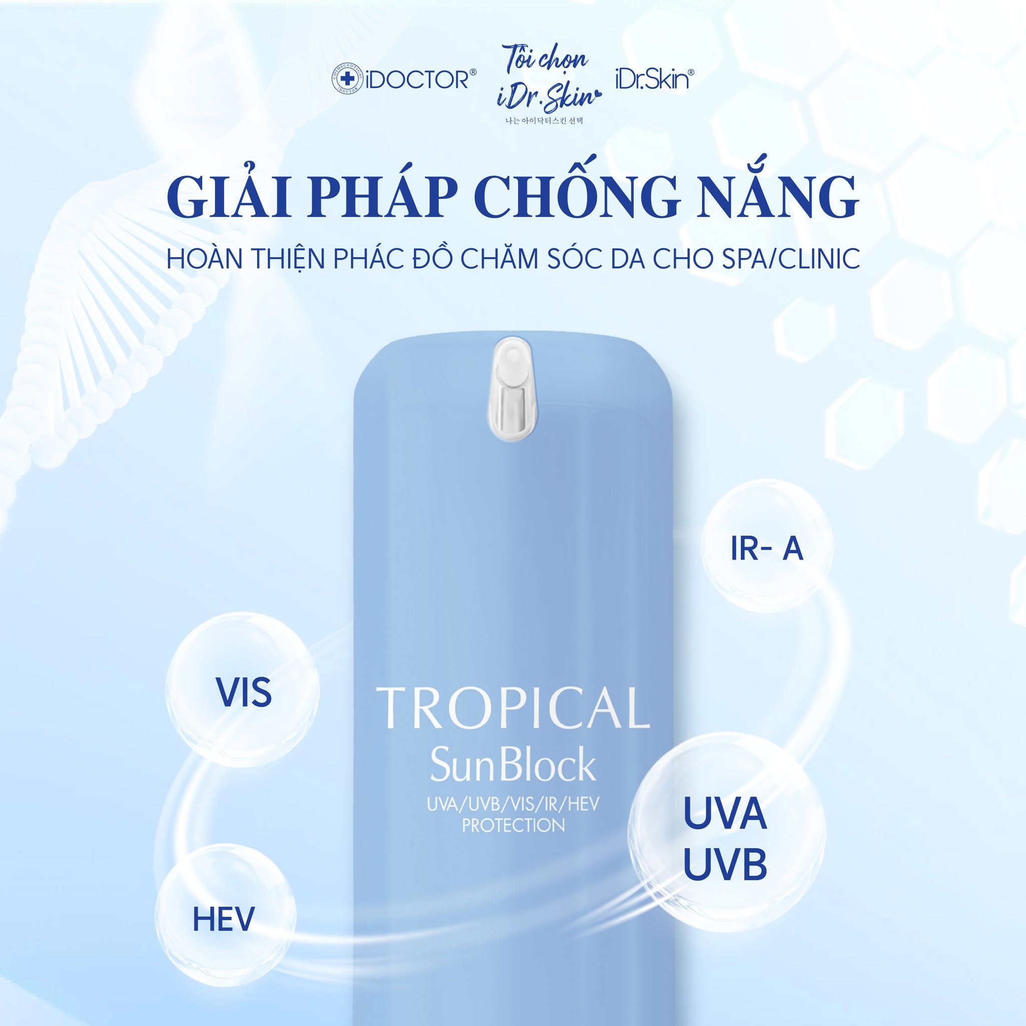 Kem chống nắng phổ rộng Idr.skin Tropical Sunblock SPF 55 PA++++