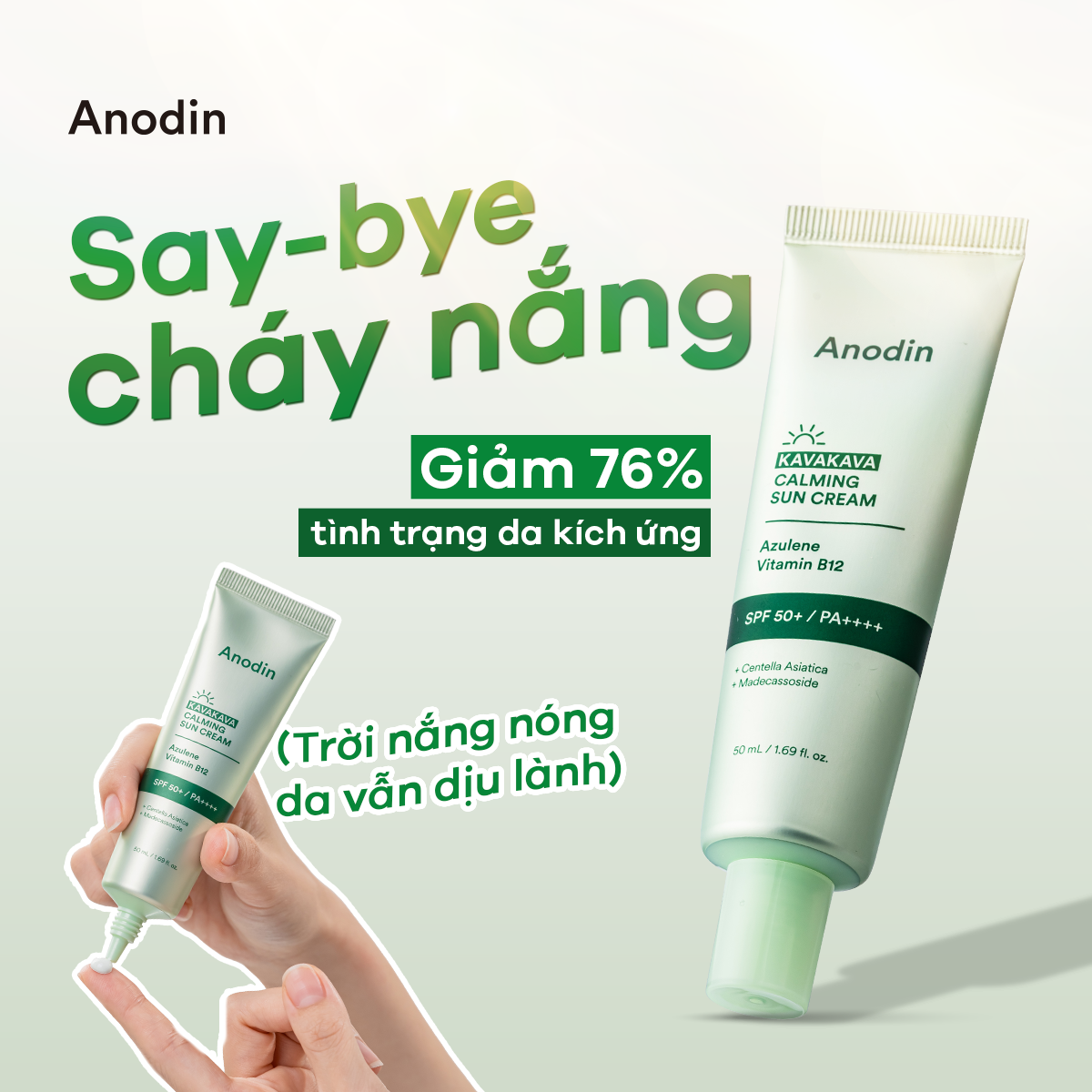 Kem chống nắng thuần vật lý cho da dầu mụn, nhạy cảm KAVA KAVA Calming Sun Cream 50ml