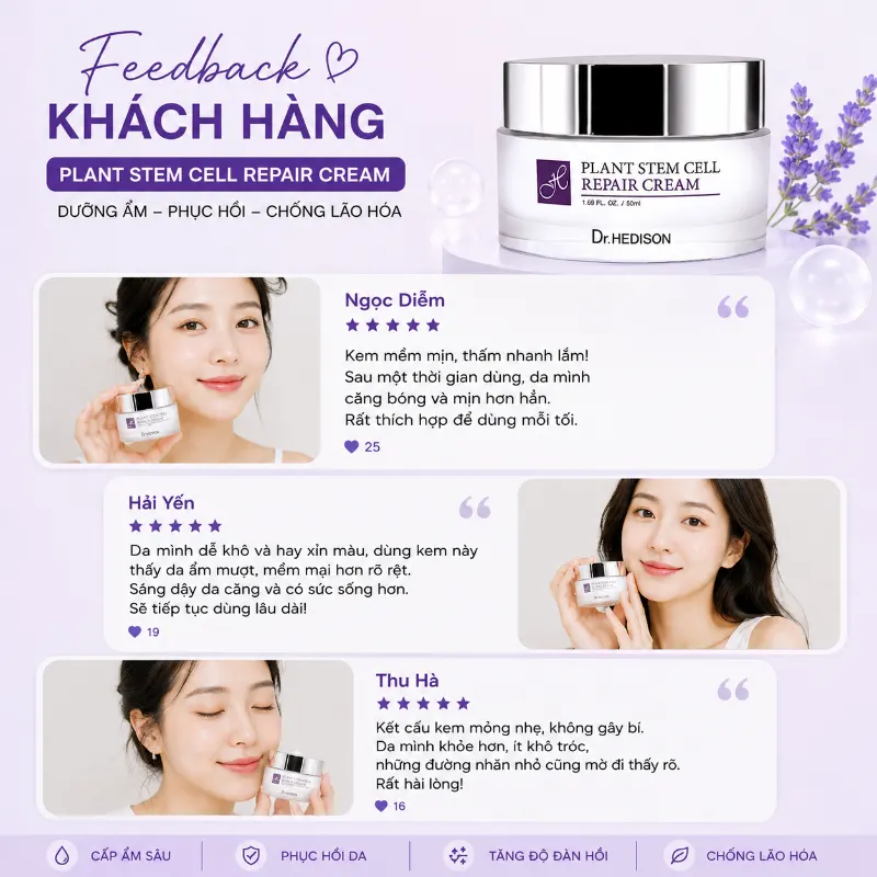 Kem dưỡng Plant Stem Cell Repair Cream Dr.HEDISON 50ml-200ml | Phục hồi và chống lão hóa da
