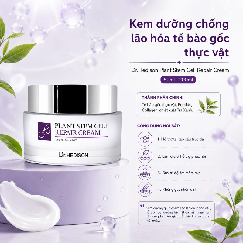 Kem dưỡng Plant Stem Cell Repair Cream Dr.HEDISON 50ml-200ml | Phục hồi và chống lão hóa da