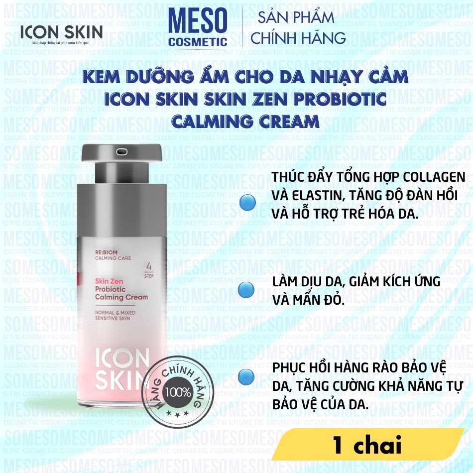 Kem dưỡng ẩm cho da nhạy cảm Icon Skin Skin Zen Probiotic Calming Cream