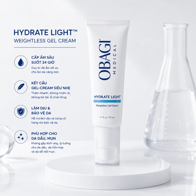 Kem dưỡng ẩm dịu nhẹ Obagi Hydrate Light™ Weightless Gel Cream Moisturizer 50ml