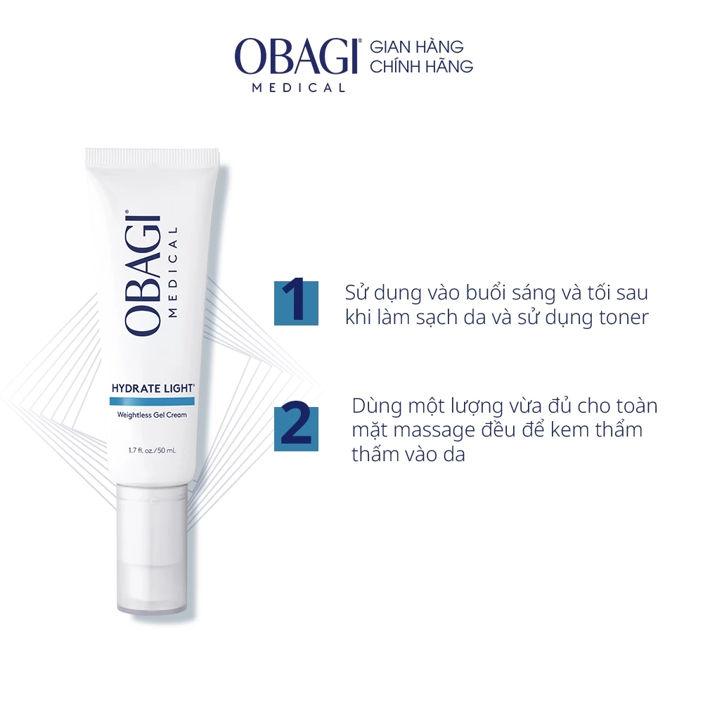 Kem dưỡng ẩm dịu nhẹ Obagi Hydrate Light™ Weightless Gel Cream Moisturizer 50ml
