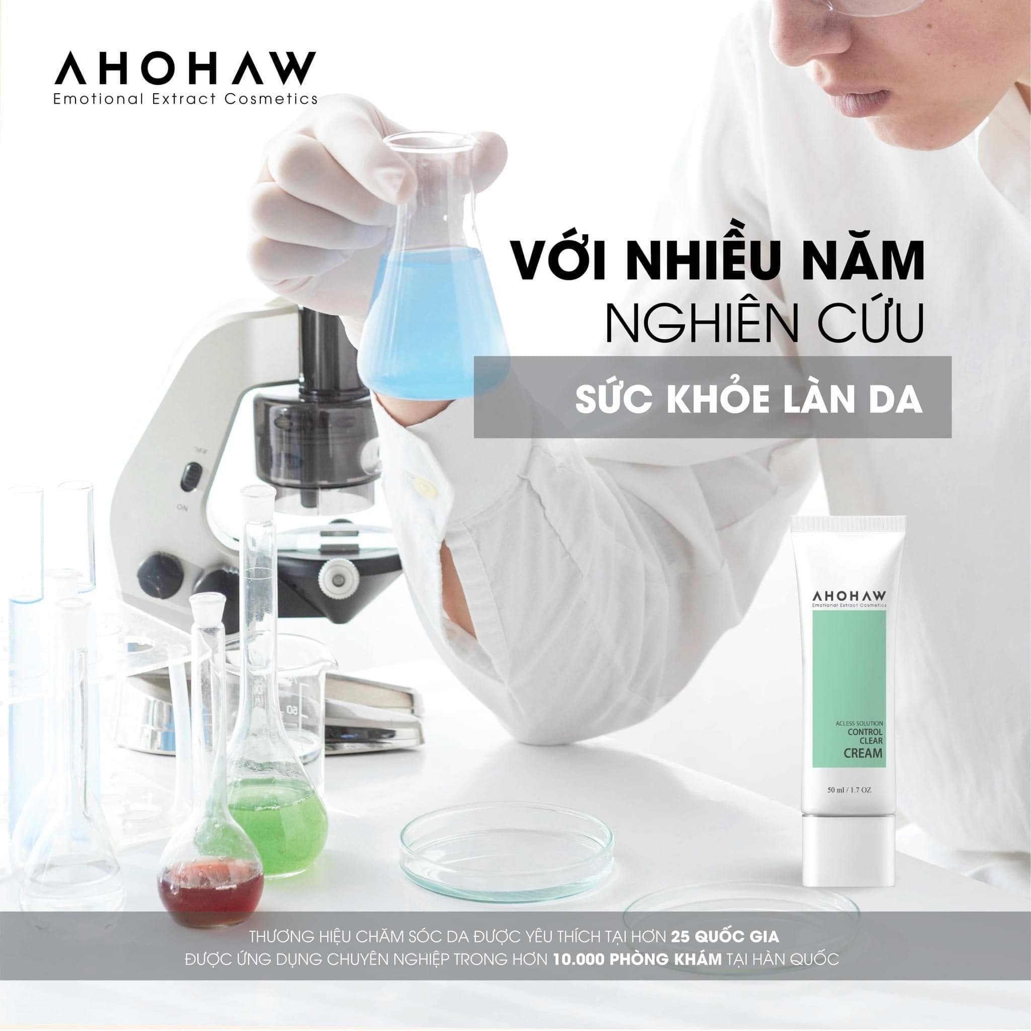 Kem dưỡng ẩm giảm mụn trứng cá Ahohwa Acless Solution Control Clear Cream