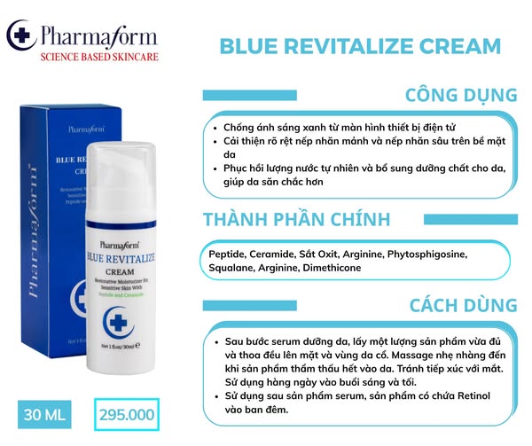 Kem dưỡng ẩm phục hồi chống ánh sáng xanh – Pharmaform Blue Revitalize Cream 30ml