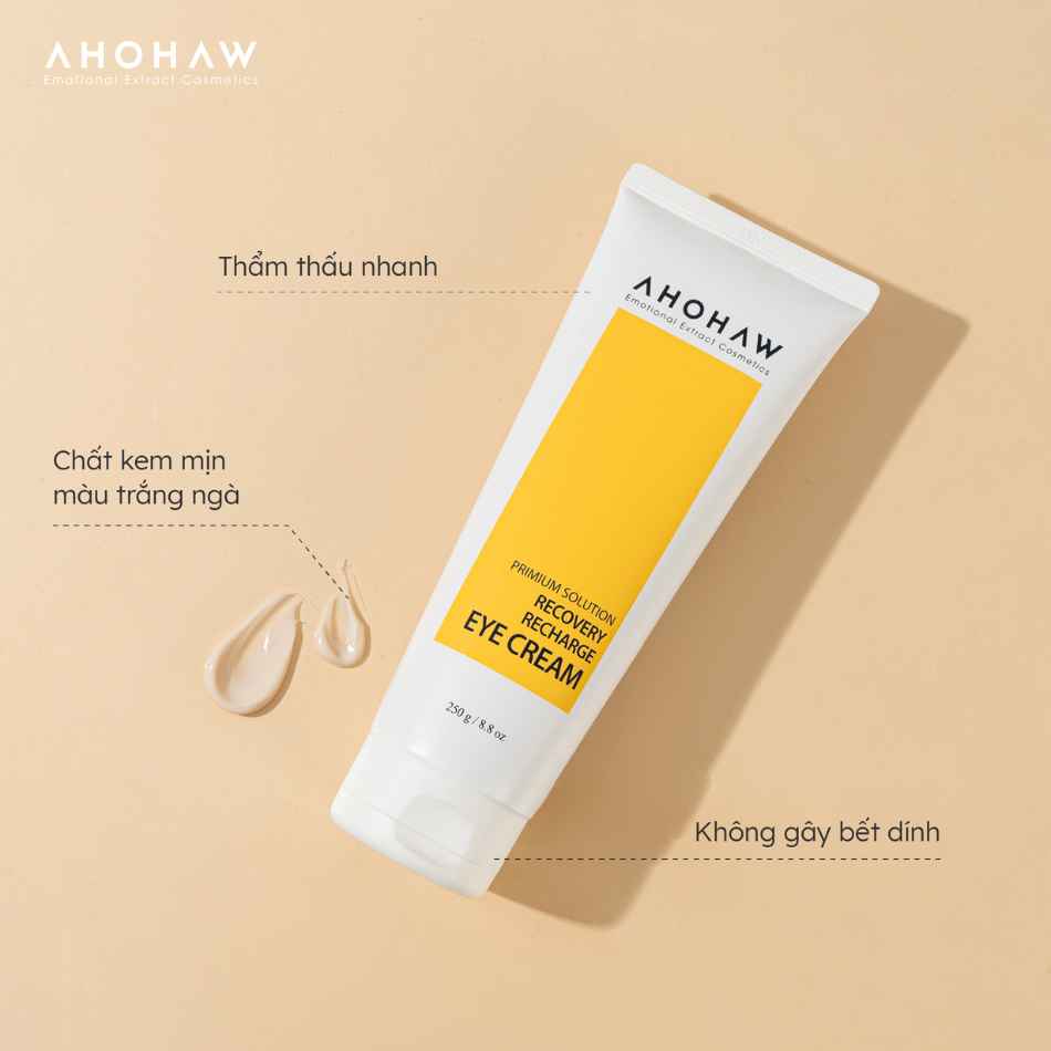 Kem dưỡng cân bằng ẩm cải thiện nếp nhăn vùng quanh mắt Ahohwa Premium Solution Recovery Recharge Eye Cream
