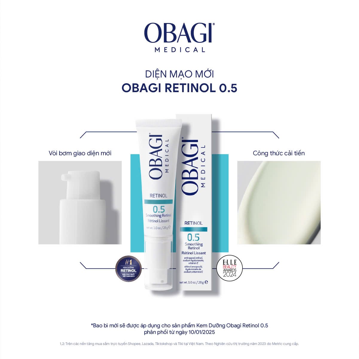 Kem dưỡng chống lão hóa, làm mờ nếp nhăn Obagi Retinol 0.5% 28g