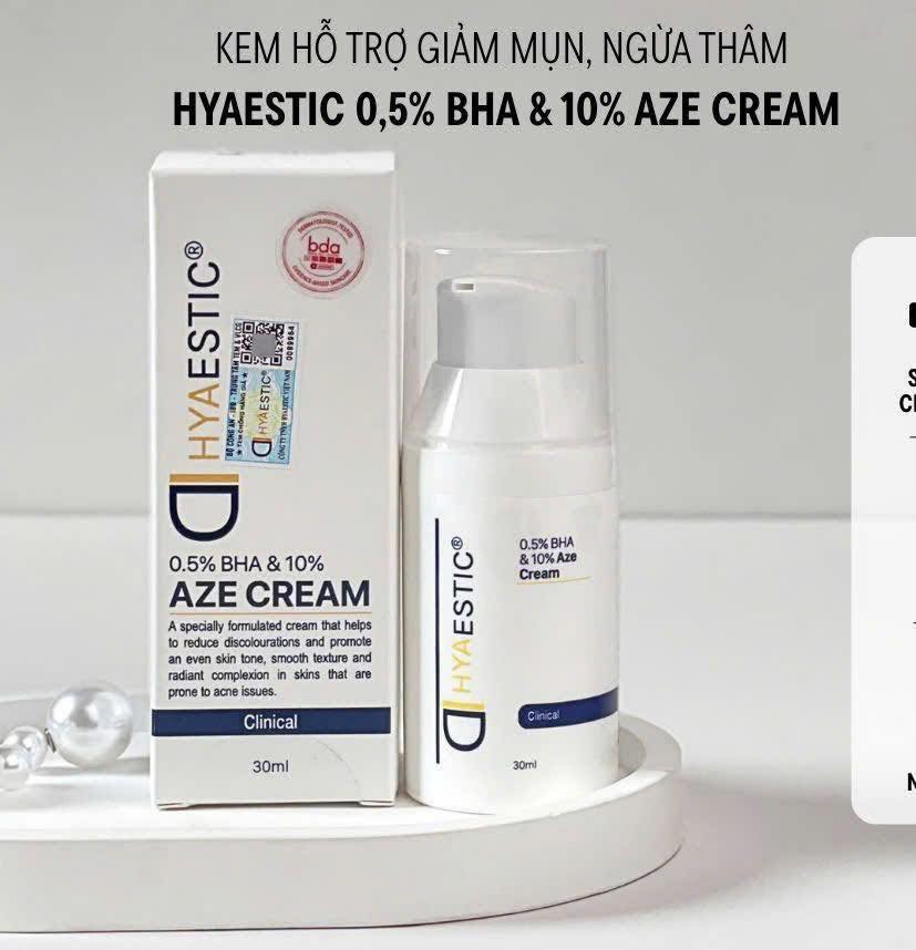 Kem dưỡng giảm sưng viêm mụn, làm sáng da Hyaestic 0,5% BHA & 10% Aze Cream
