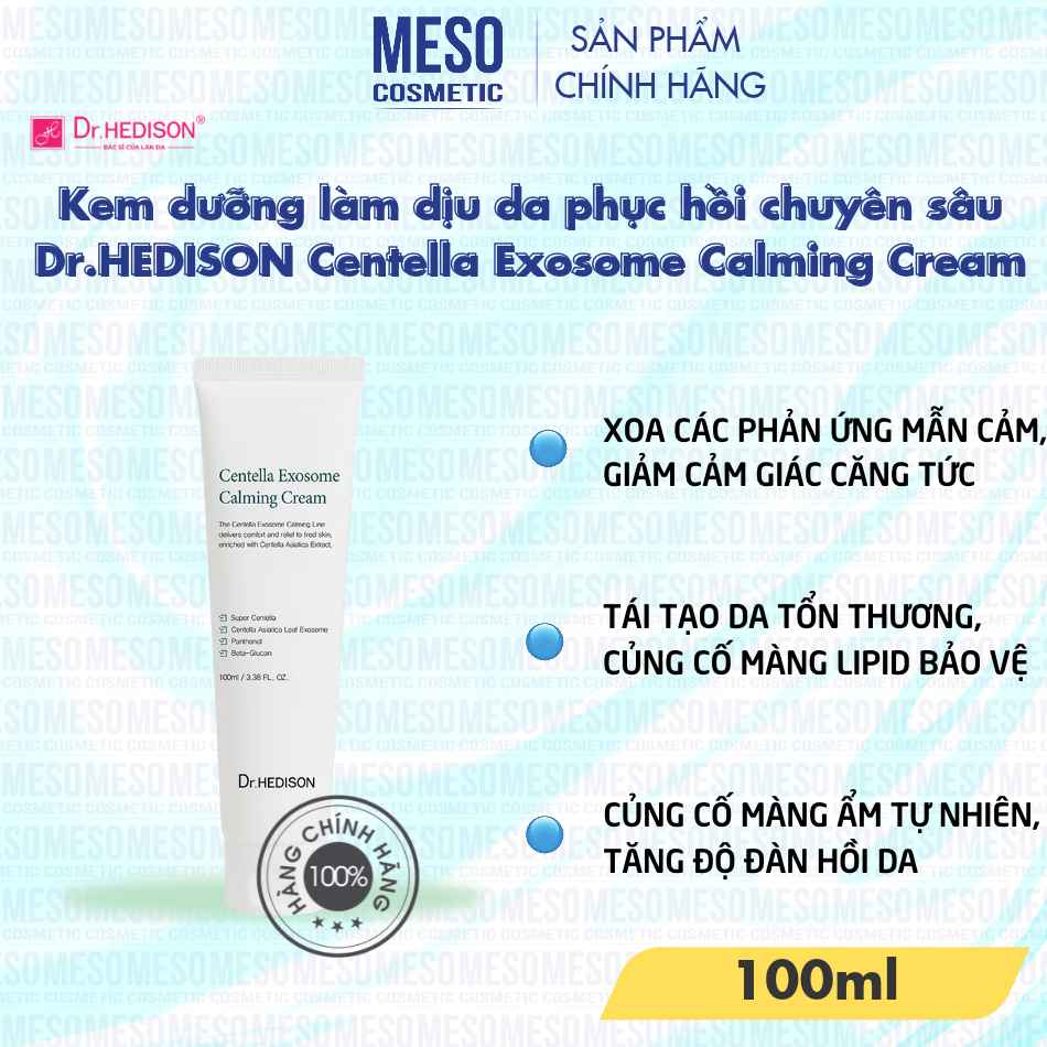 Kem dưỡng làm dịu da phục hồi chuyên sâu Dr.HEDISON Centella Exosome Calming Cream