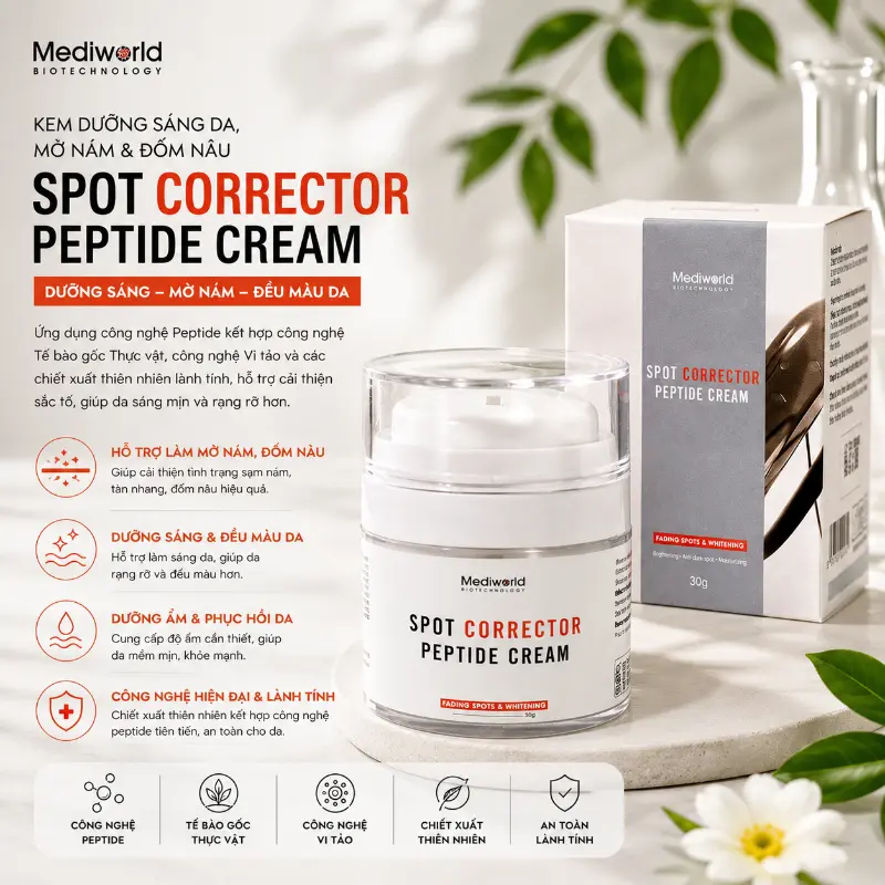 Kem dưỡng làm mờ sạm nám, đốm nâu Mediworld Spot Corrector Peptide Cream