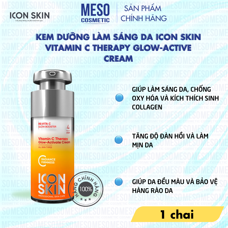 Kem dưỡng làm sáng da Icon Skin Vitamin C Therapy Glow-Active Cream