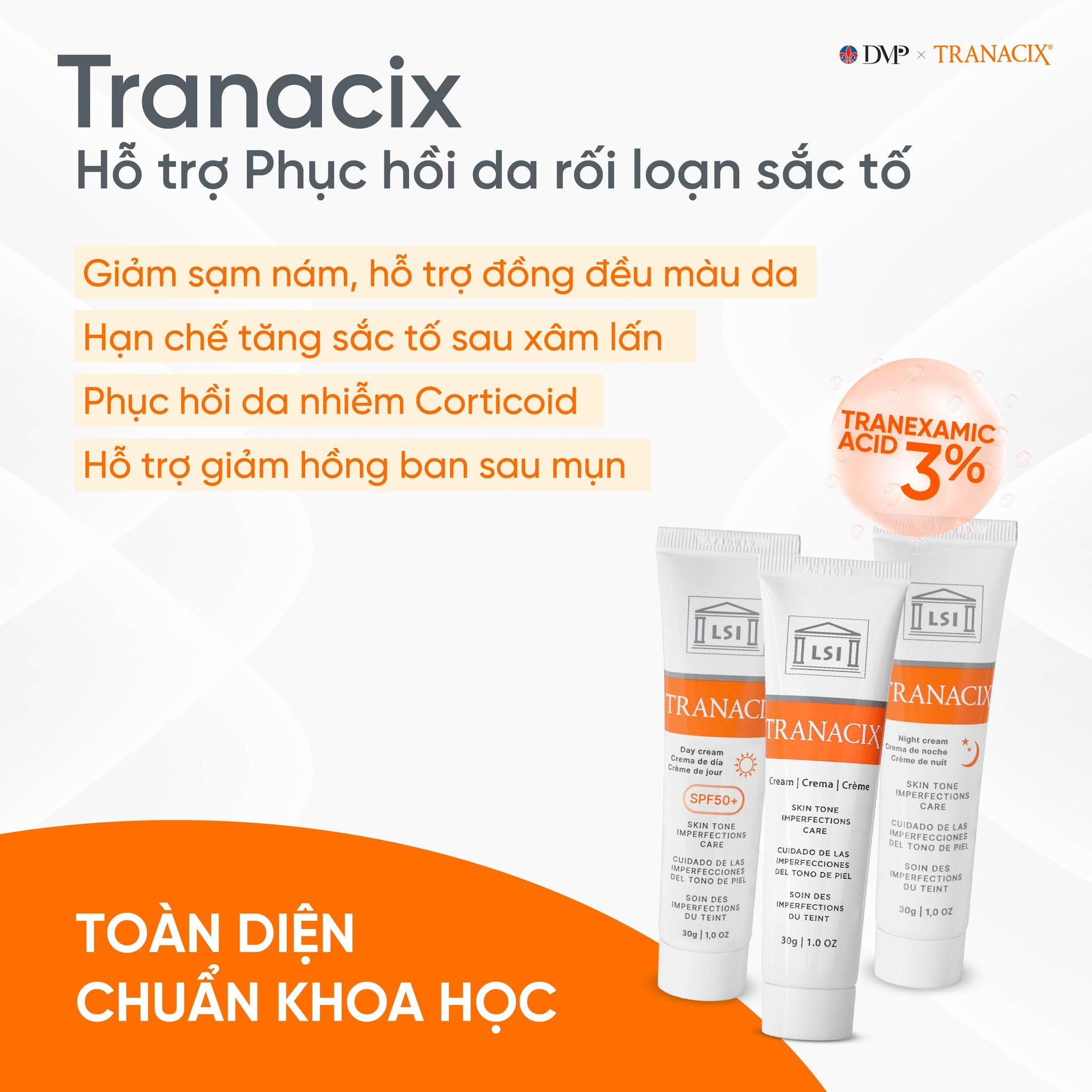 Kem dưỡng mờ nám da Tranacix Crema Facial