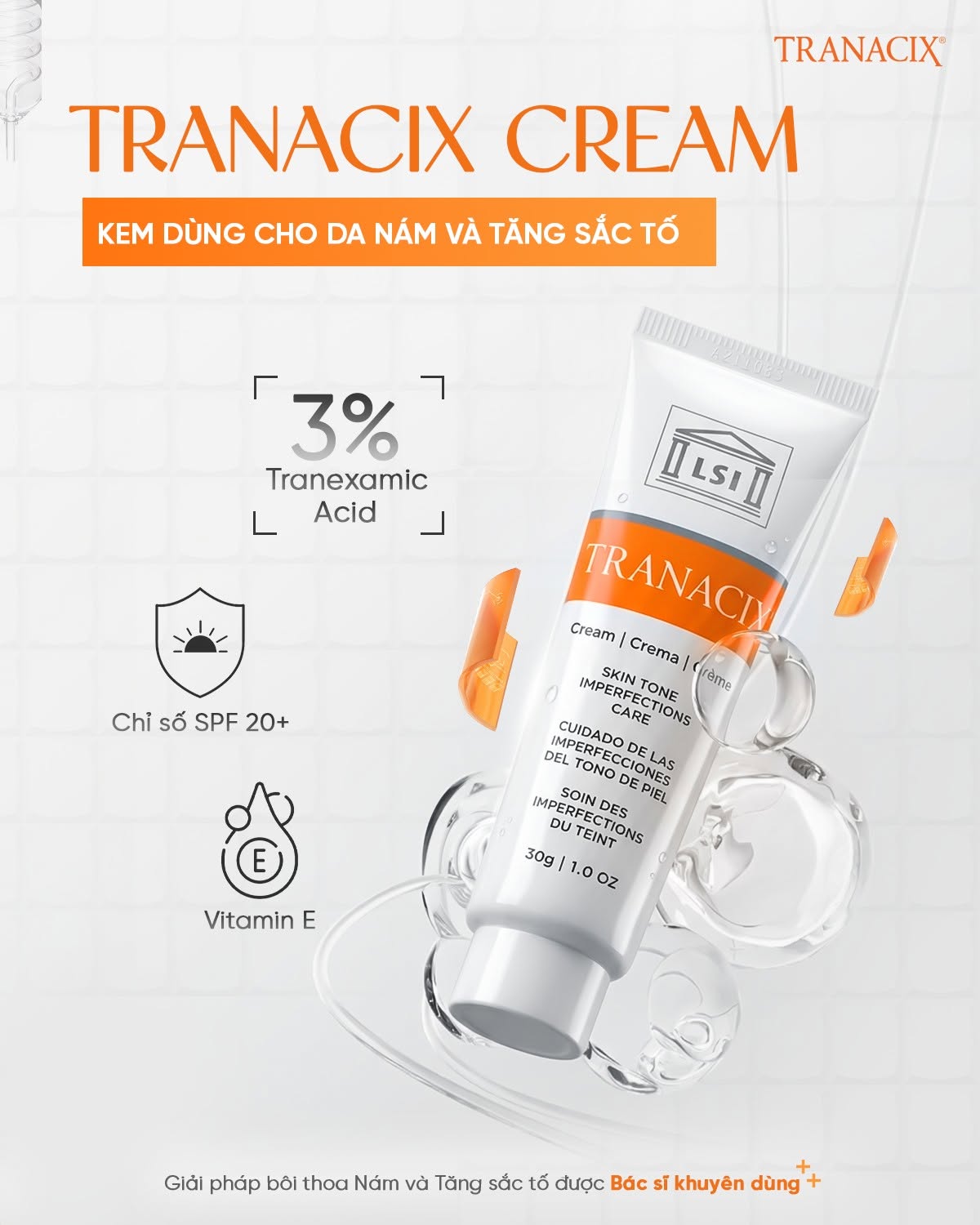 Kem dưỡng mờ nám da Tranacix Crema Facial