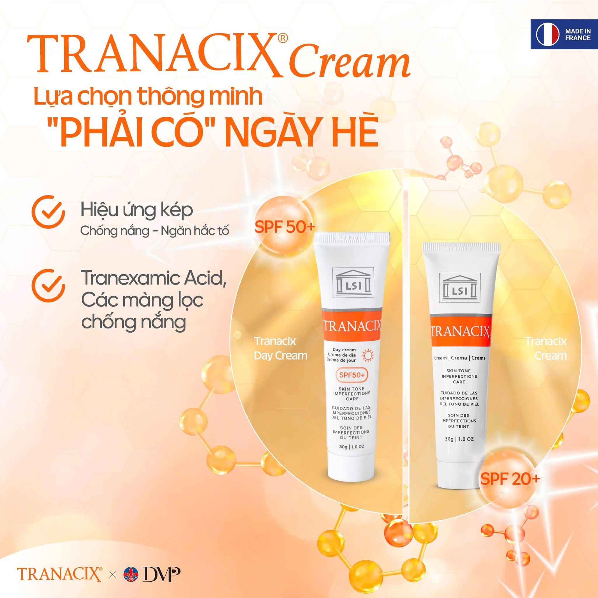 Kem dưỡng mờ nám da Tranacix Crema Facial