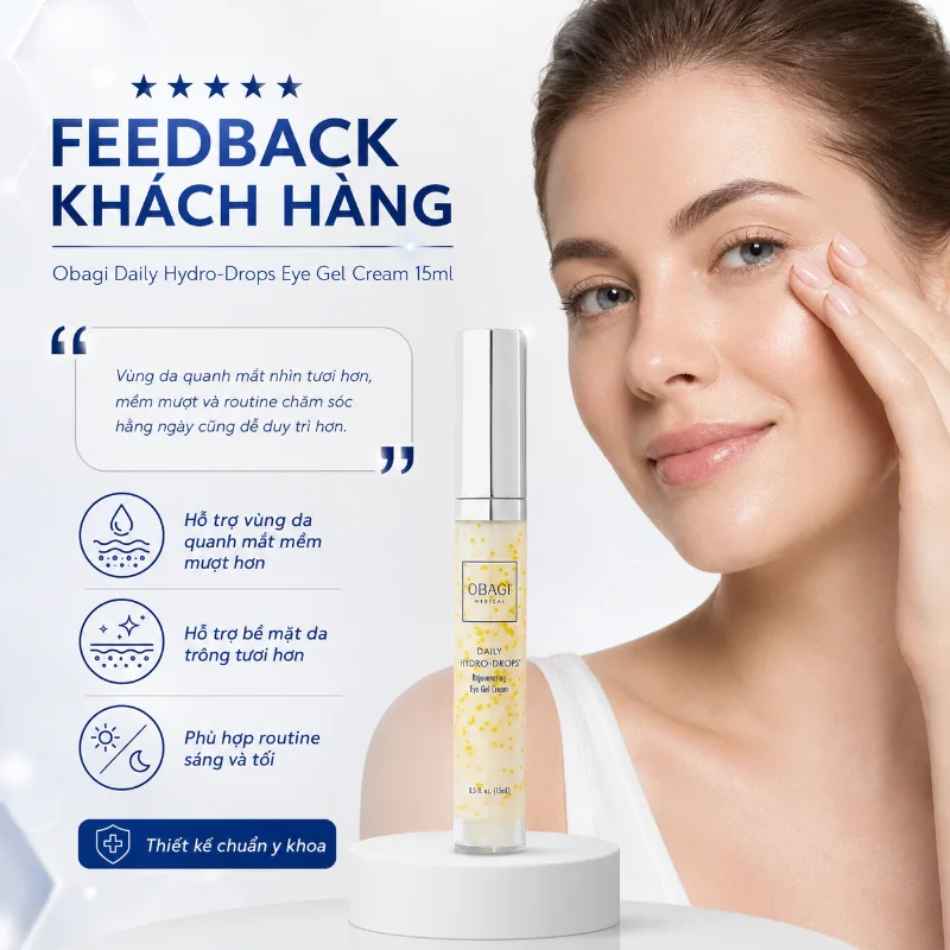 Kem dưỡng mờ nếp nhăn vùng mắt Obagi Daily Hydro-Drops® Rejuvenating Eye Gel Cream