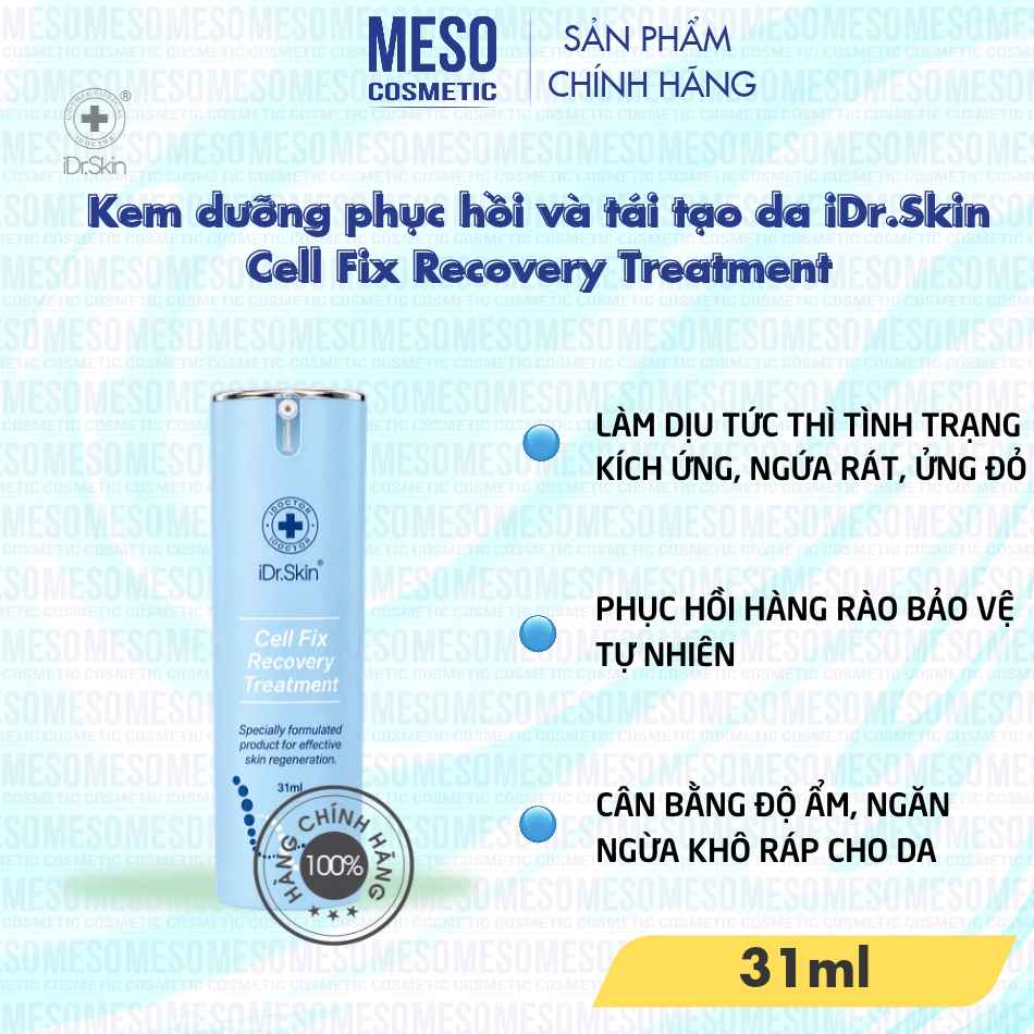 Kem dưỡng phục hồi và tái tạo da iDr.Skin Cell Fix Recovery Treatment