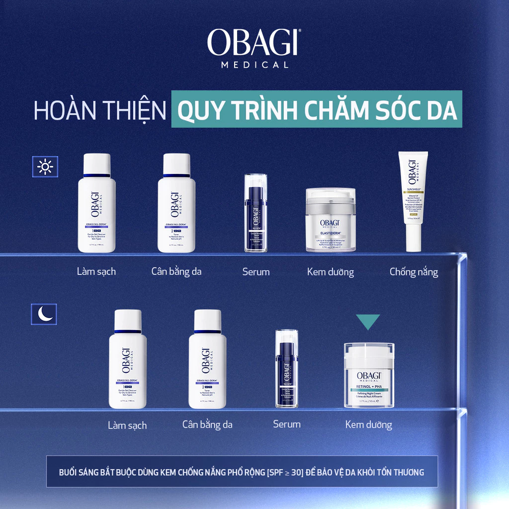 Kem dưỡng tái tạo & trẻ hóa da ban đêm Obagi Medical Retinol + PHA