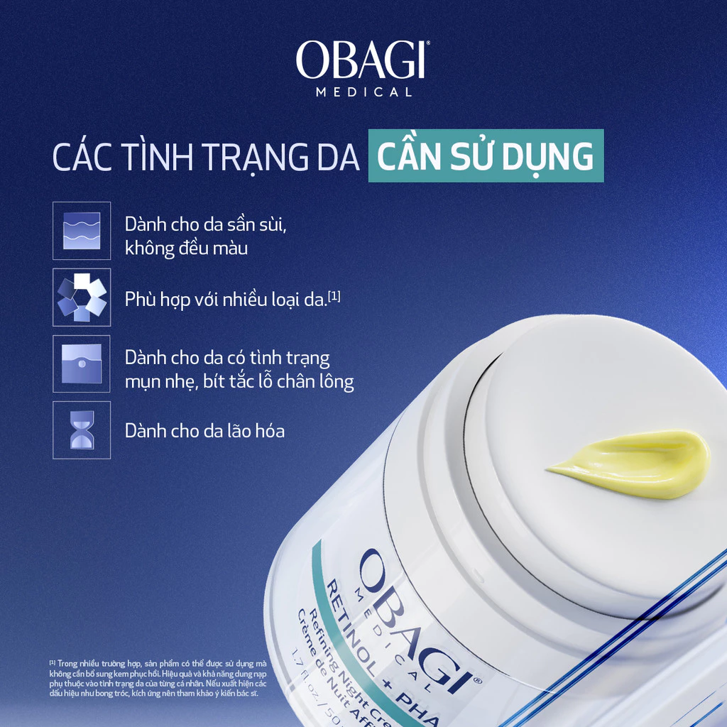 Kem dưỡng tái tạo & trẻ hóa da ban đêm Obagi Medical Retinol + PHA