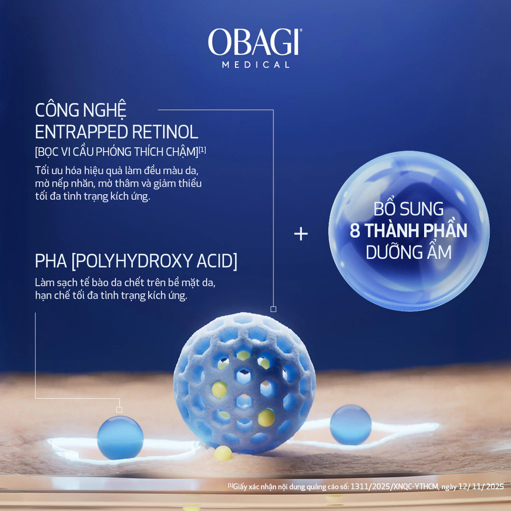 Kem dưỡng tái tạo & trẻ hóa da ban đêm Obagi Medical Retinol + PHA