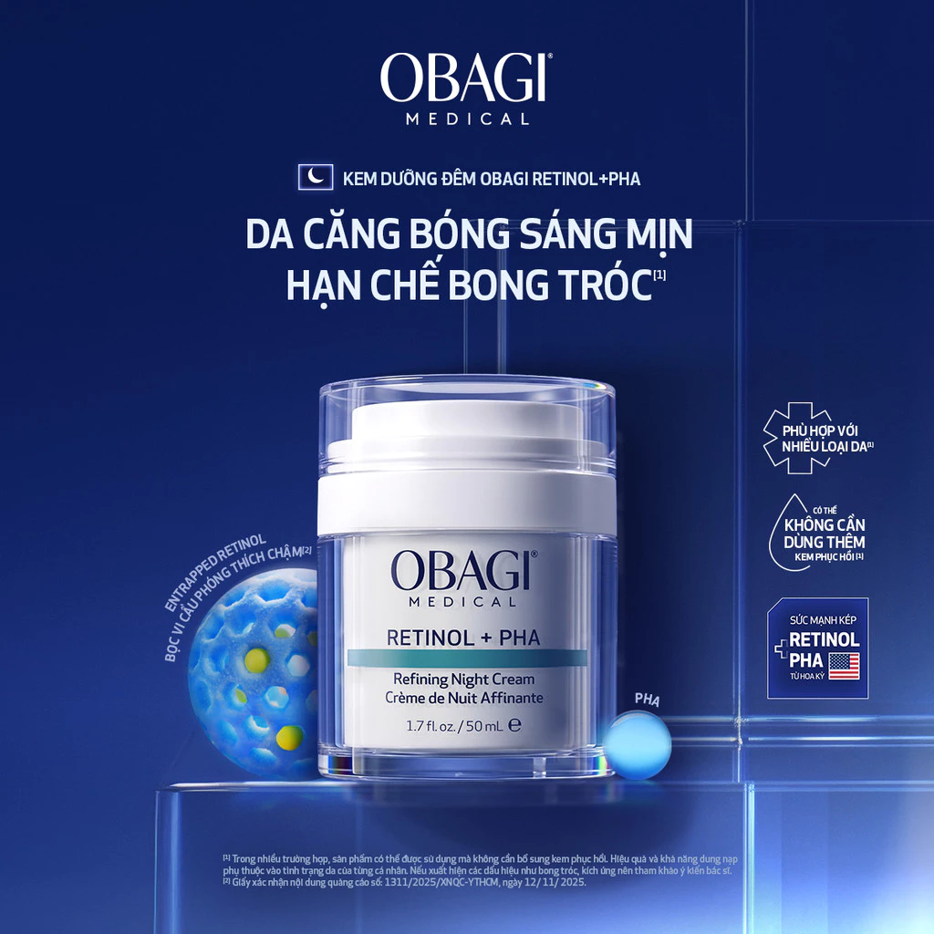 Kem dưỡng tái tạo & trẻ hóa da ban đêm Obagi Medical Retinol + PHA