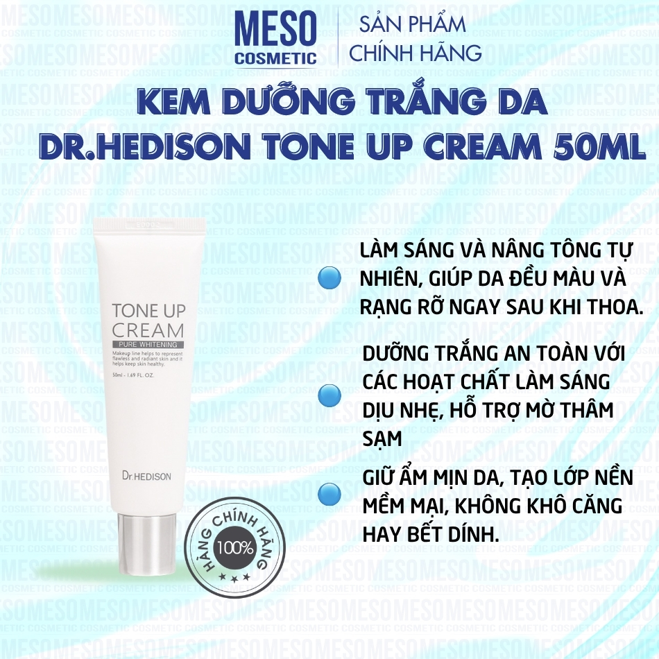 Kem Dưỡng Trắng Da Dr.Hedison Tone Up Cream 50ml - Nâng Tông Tức Thì, Dưỡng Sáng Và Trẻ Hóa Da