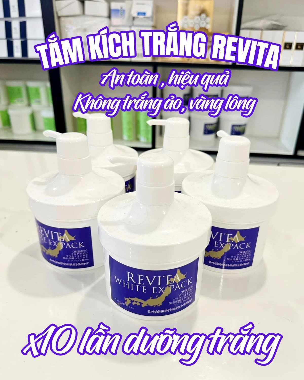 Kem dưỡng trắng da Revita White Ex Cream (500g) – Nhật Bản