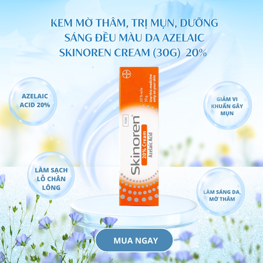 Kem mờ thâm, trị mụn, dưỡng sáng đều màu da Azelaic Skinoren cream (30g) 20%