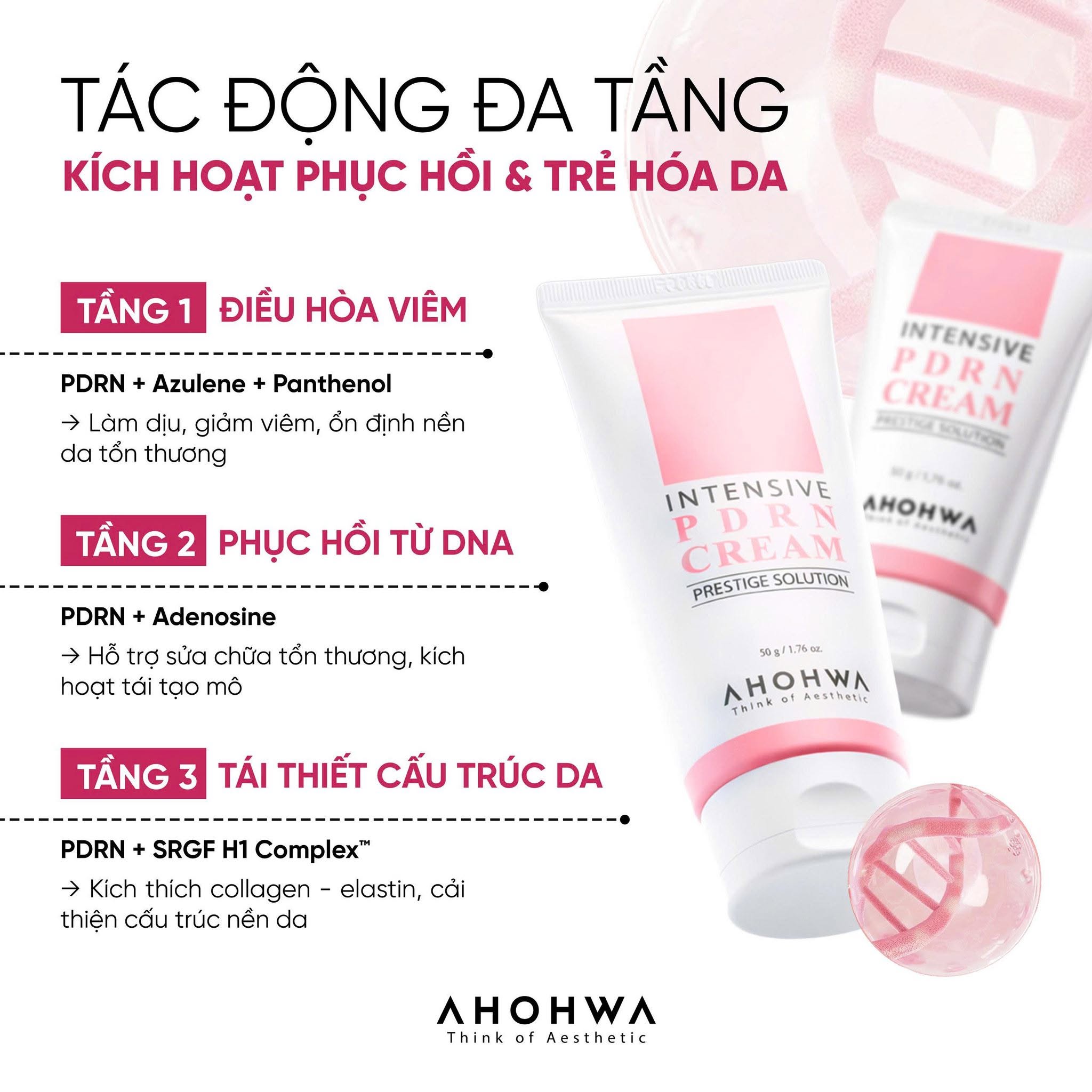 Kem tái thiết làn da nguyên bản trẻ hóa cấp độ tế bào Ahohwa Prestige Solution Intensive PDRN Cream