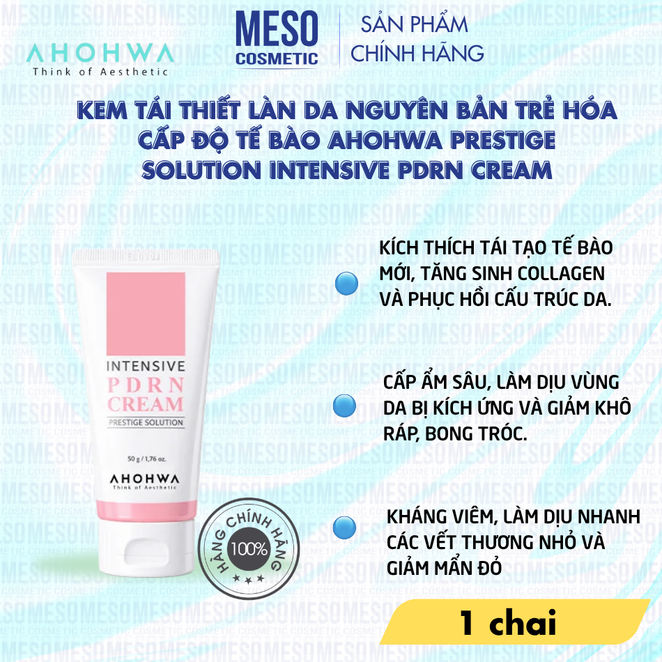 Kem tái thiết làn da nguyên bản trẻ hóa cấp độ tế bào Ahohwa Prestige Solution Intensive PDRN Cream