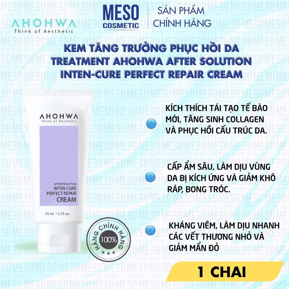 Kem tăng trưởng phục hồi da treatment Ahohwa After Solution Inten-Cure Perfect Repair Cream