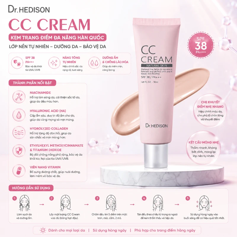 Kem trang điểm Dr.Hedison CC Cream (50ml)