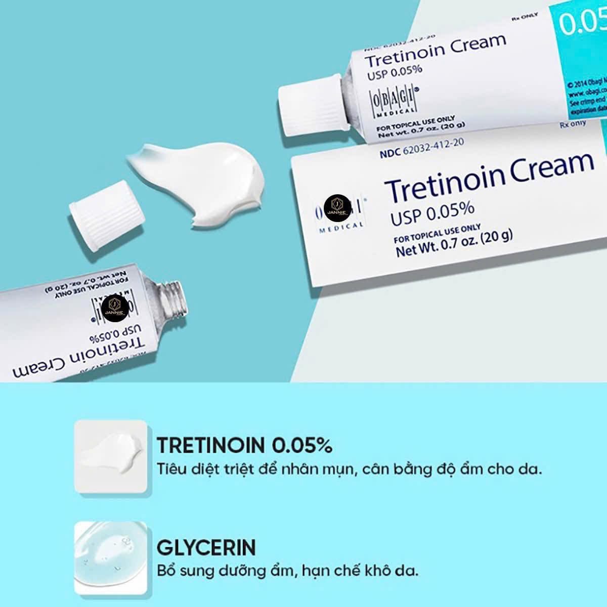 Kem trị mụn, trị nám, trẻ hoá da OBAGI Tretinoin 0.05% 20g