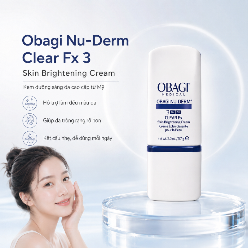 Kem Hỗ Trợ Mờ Nám, Tàn Nhang & Cải Thiện Sắc Tố Da Obagi Nu-Derm Clear Số 3 57g Chính Hãng