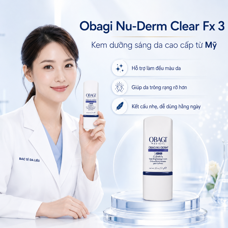 Kem Hỗ Trợ Mờ Nám, Tàn Nhang & Cải Thiện Sắc Tố Da Obagi Nu-Derm Clear Số 3 57g Chính Hãng