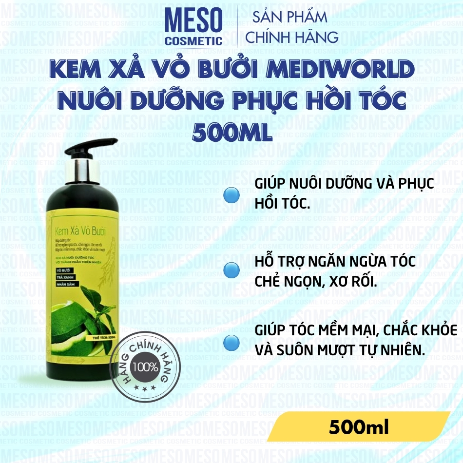 Kem xả vỏ bưởi Mediworld nuôi dưỡng phục hồi tóc 500ml