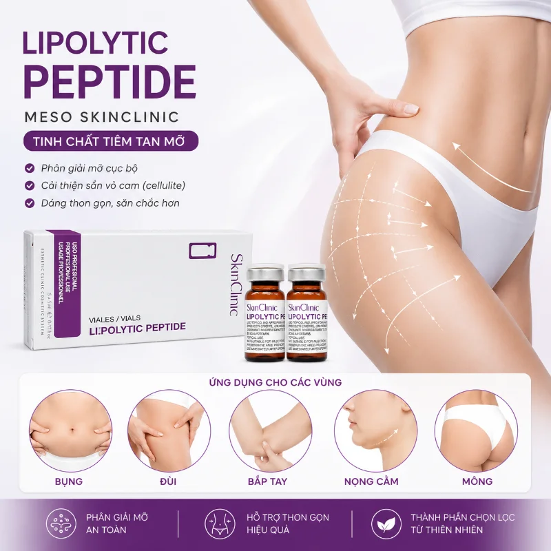 LIPOLYTIC PEPTIDE MESO SKINCLINIC - TINH CHẤT ĐÀO THẢI MỠ CHO VÙNG BODY 1 LỌ