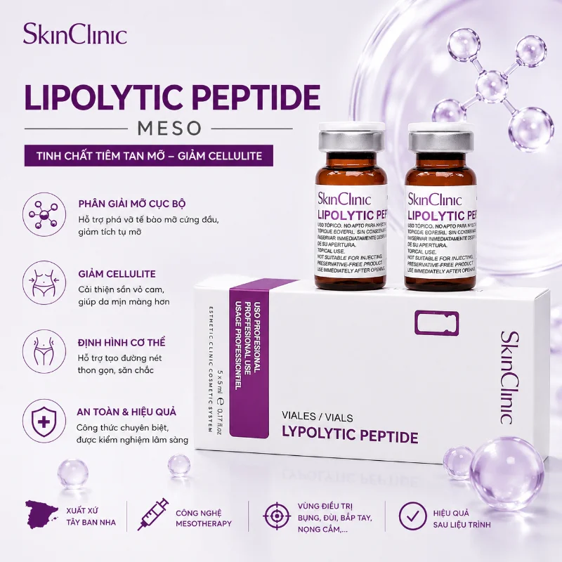 LIPOLYTIC PEPTIDE MESO SKINCLINIC - TINH CHẤT ĐÀO THẢI MỠ CHO VÙNG BODY 1 LỌ