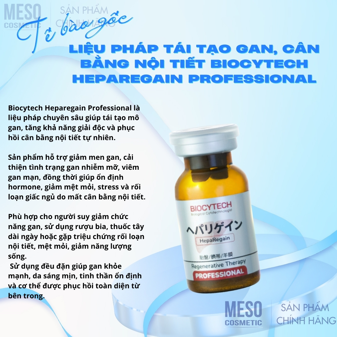 Liệu pháp tái tạo gan, cân bằng nội tiết Biocytech Heparegain Professional