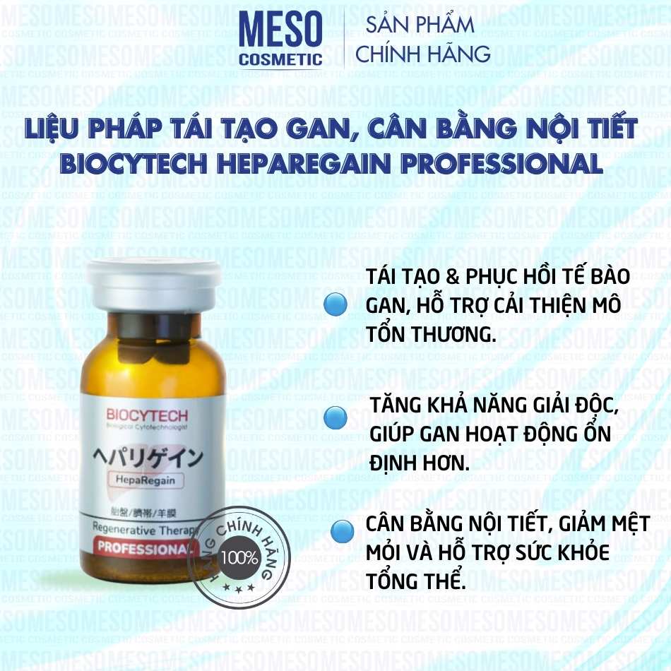 Liệu pháp tái tạo gan, cân bằng nội tiết Biocytech Heparegain Professional
