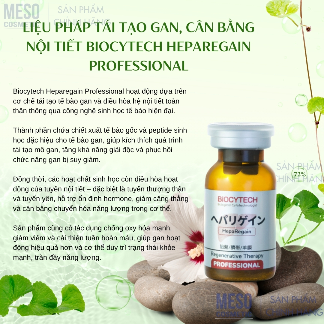 Liệu pháp tái tạo gan, cân bằng nội tiết Biocytech Heparegain Professional