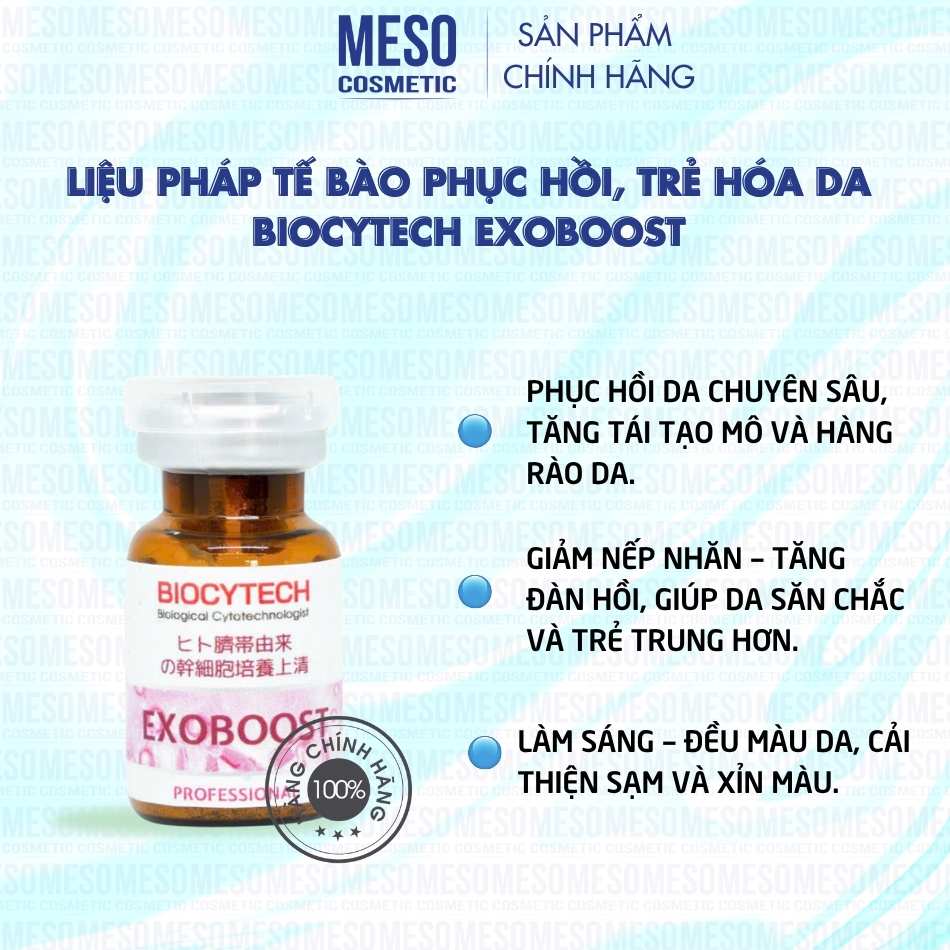 Liệu pháp tế bào phục hồi, trẻ hóa da Biocytech EXOBOOST