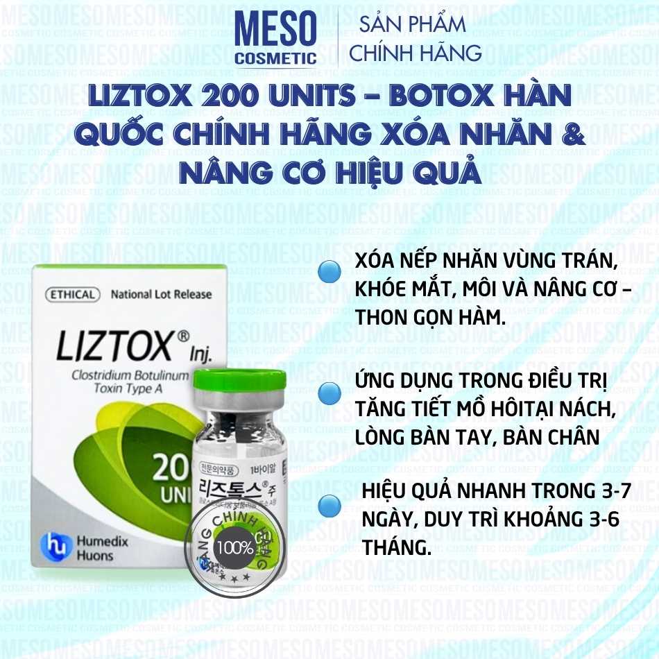Liztox 200 Units – Botox Hàn Quốc chính hãng xóa nhăn & nâng cơ hiệu quả