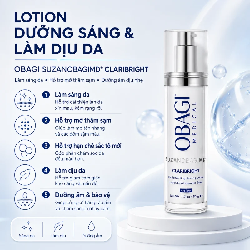 Lotion Dưỡng Sáng Giảm Thâm Nám, Làm Đều Màu Da Hiệu Quả OBAGI SUZANOBAGIMD® Claribright