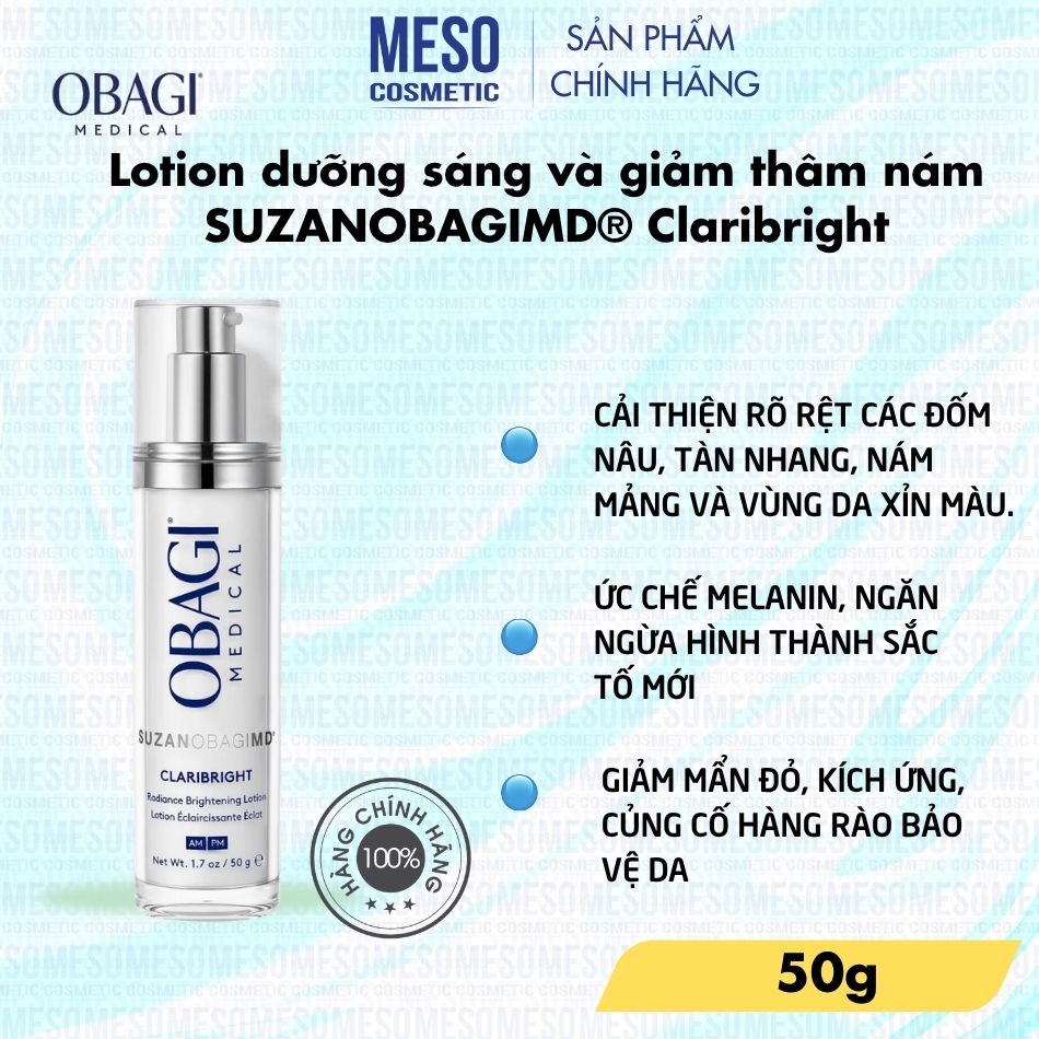 Lotion Dưỡng Sáng Giảm Thâm Nám, Làm Đều Màu Da Hiệu Quả OBAGI SUZANOBAGIMD® Claribright
