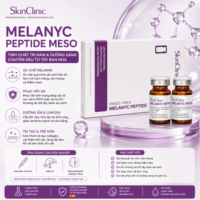Tinh Chất Hỗ Trợ Mờ Nám, Dưỡng Sáng Da MELANYC Peptide Meso SkinClinic 1 Lọ Chính Hãng